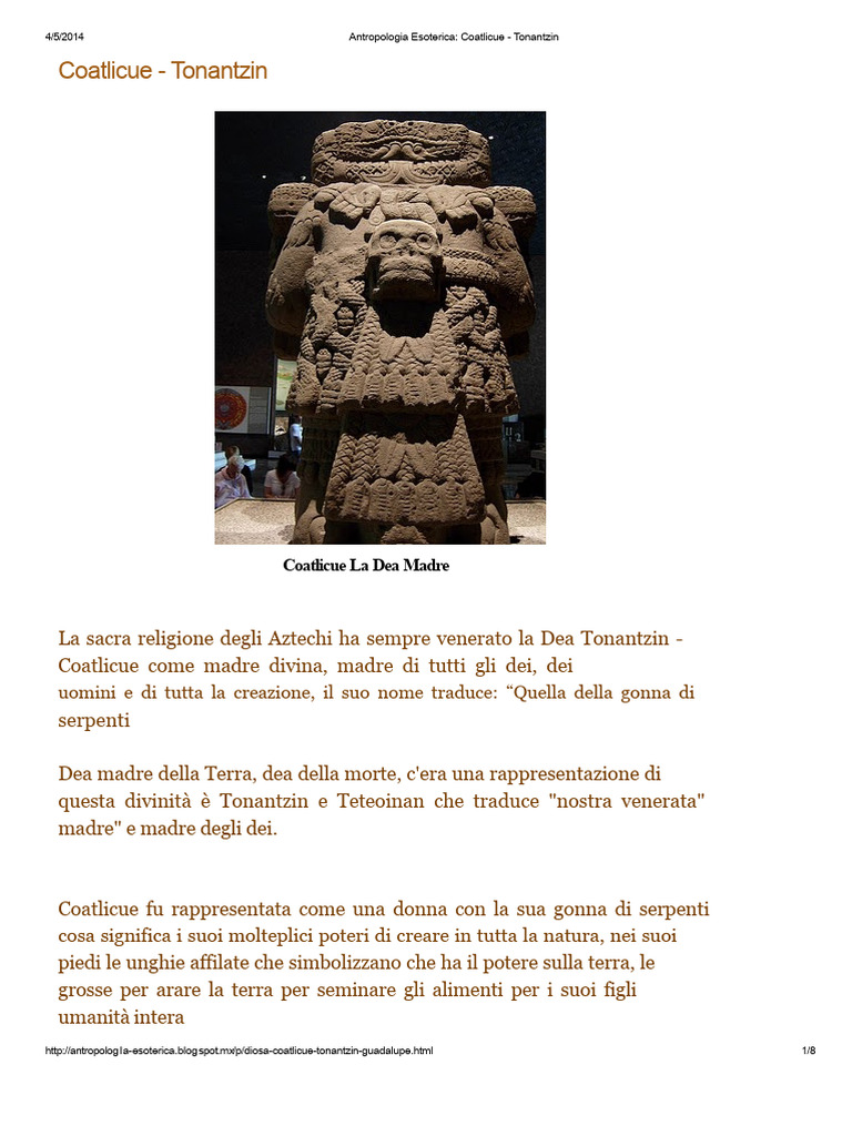 Coatlicue - Tonantzin | PDF