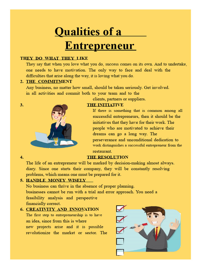 Activity - Monica. Qualities of An Entrepreneur | PDF ...