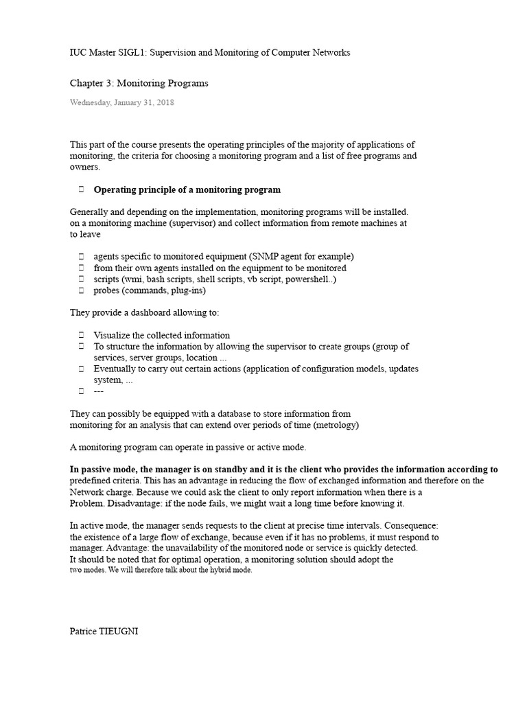 Network Monitoring Program Selection Guide | PDF | Computer Network ...