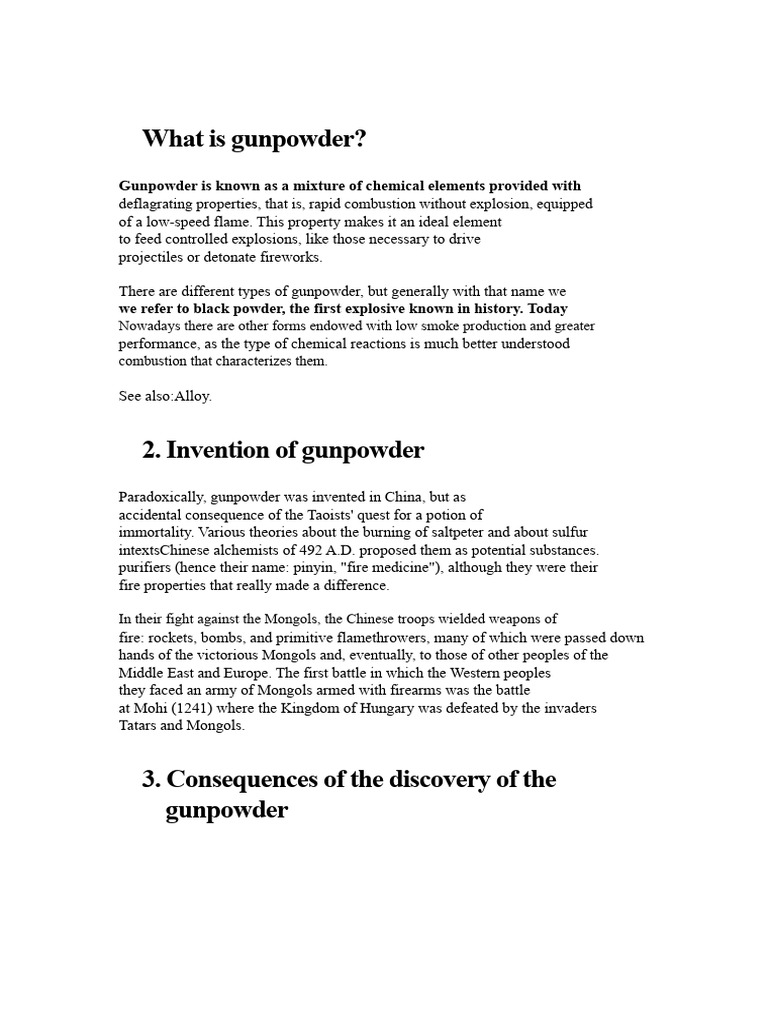 Understanding Gunpowder: Types & Uses | PDF | Gunpowder | Projectile ...