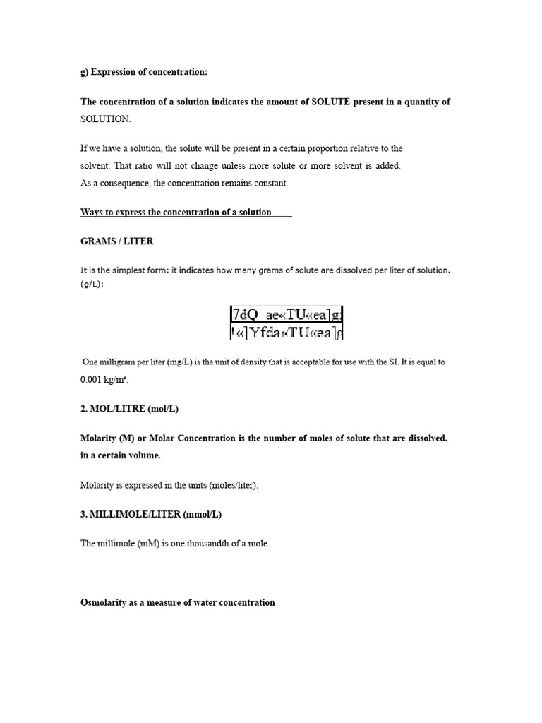 Expressions of Concentration - Osmolarity | PDF