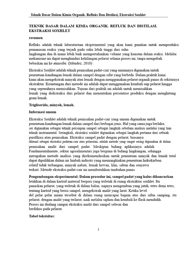 Teknik Refluks dan Ekstraksi Soxhlet | PDF