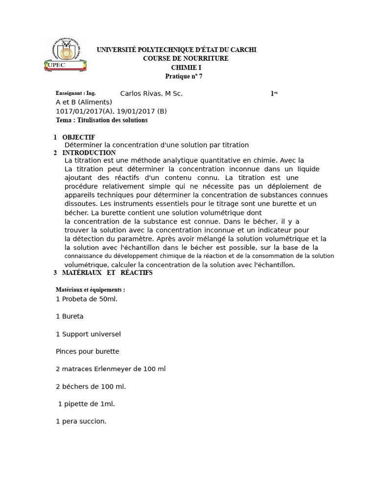 Titration de solutions en chimie analytique | PDF | Titrage | Chimie