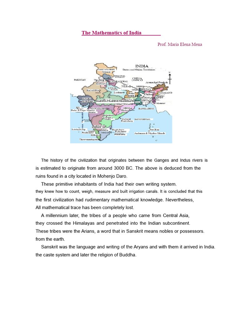 History of Indian Mathematics | PDF | Multiplication | Numbers