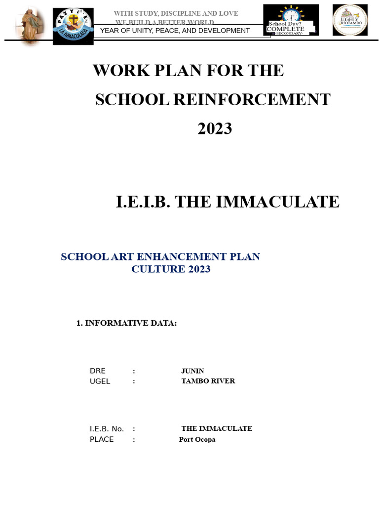 School Reinforcement Plan Model 2023 Art | PDF | Curriculum | Teachers