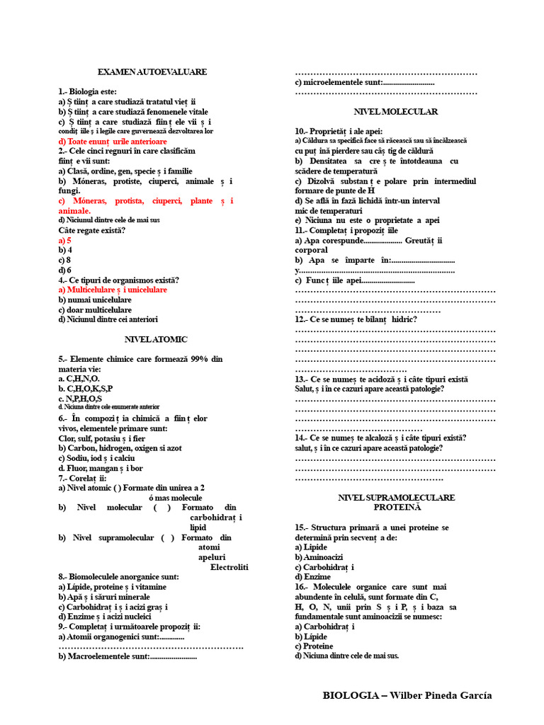 Examen de Autoevaluare | PDF
