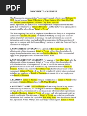 Generic - Non Compete Agreement