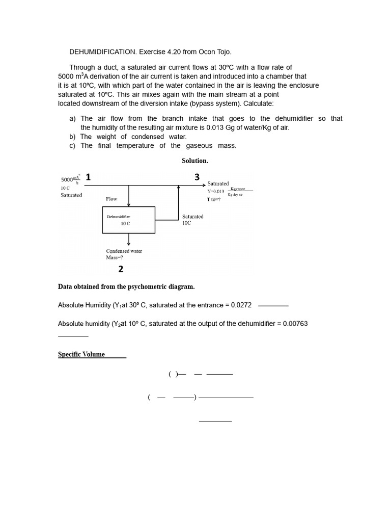 Dehumidification Problem | PDF