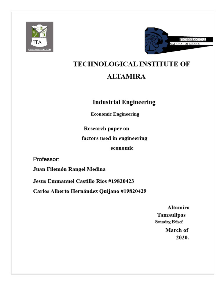 Economic Engineering Factors Explained | PDF | Present Value | Interest