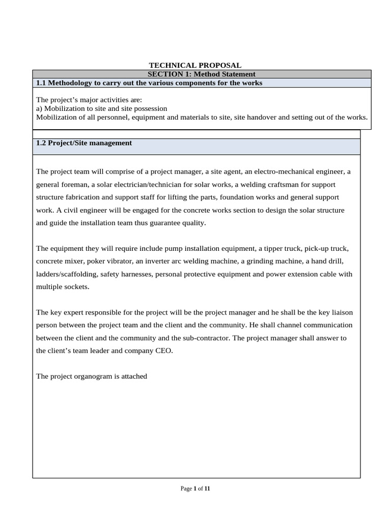 Solar Project Methodology and Safety Plan | PDF | Occupational Safety ...