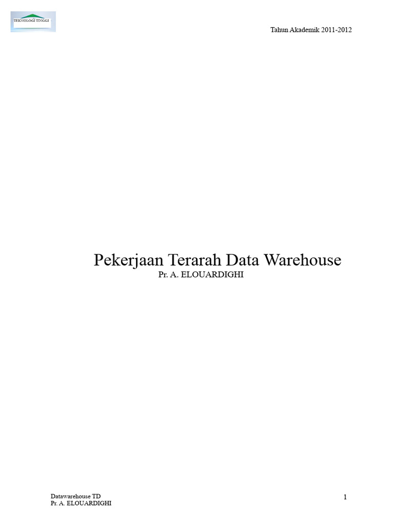 TD Datawarehouse 2011-2012 | PDF