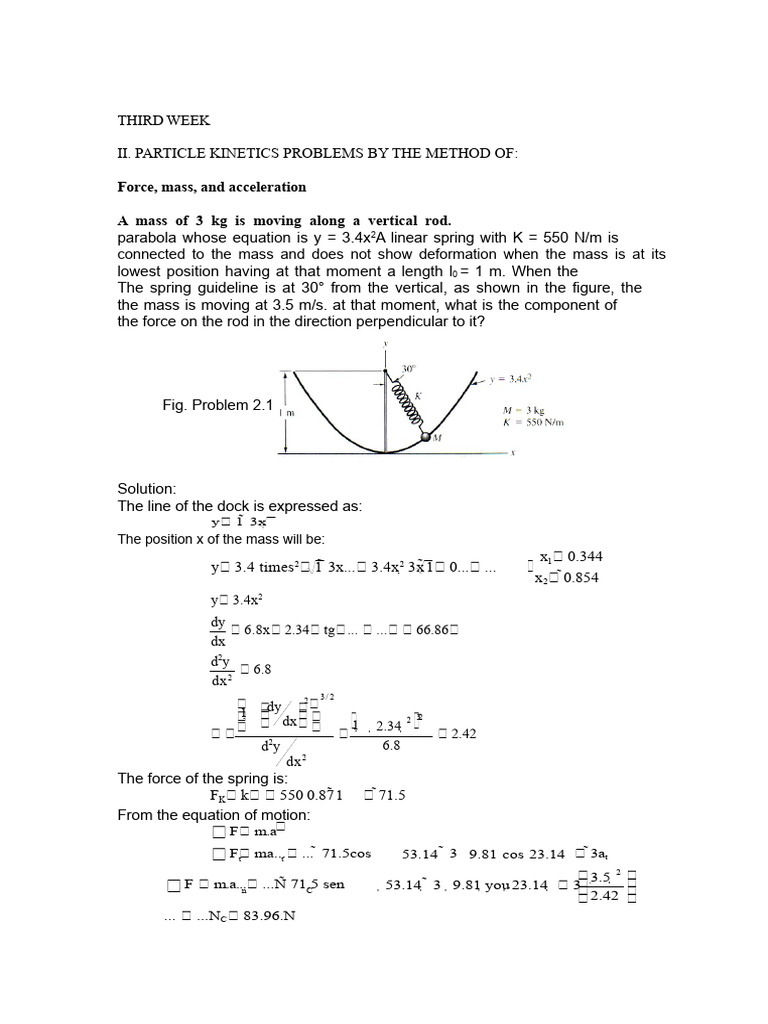 Particle Kinetics Problems and Solutions | PDF | Force | Velocity