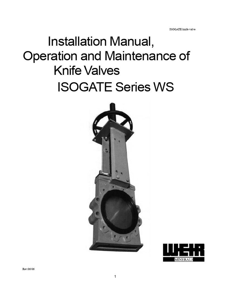 ISOGATE Series WS Valve Manual | PDF | Valve | Pipe (Fluid Conveyance)