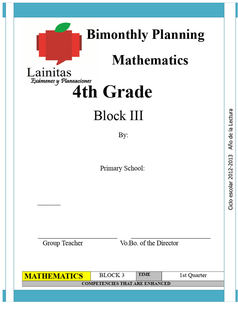 4th Grade Bimonthly Math Plan | PDF | Multiplication | Shape