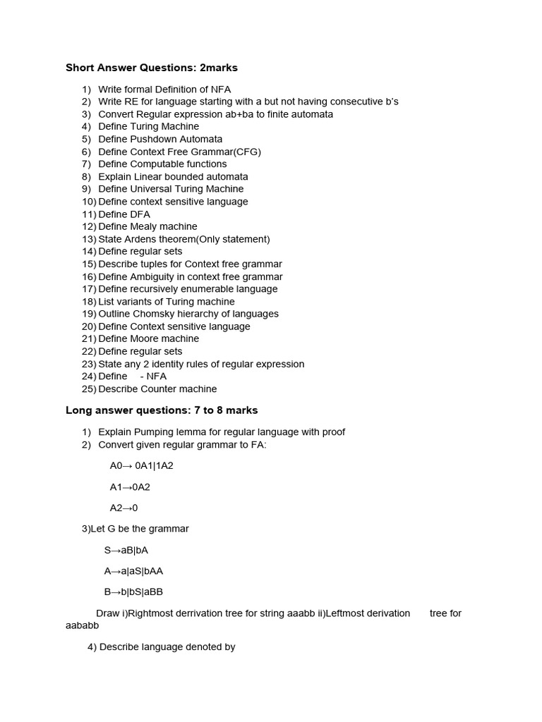 Key Concepts in Automata and Languages | PDF | Automata Theory | Models ...