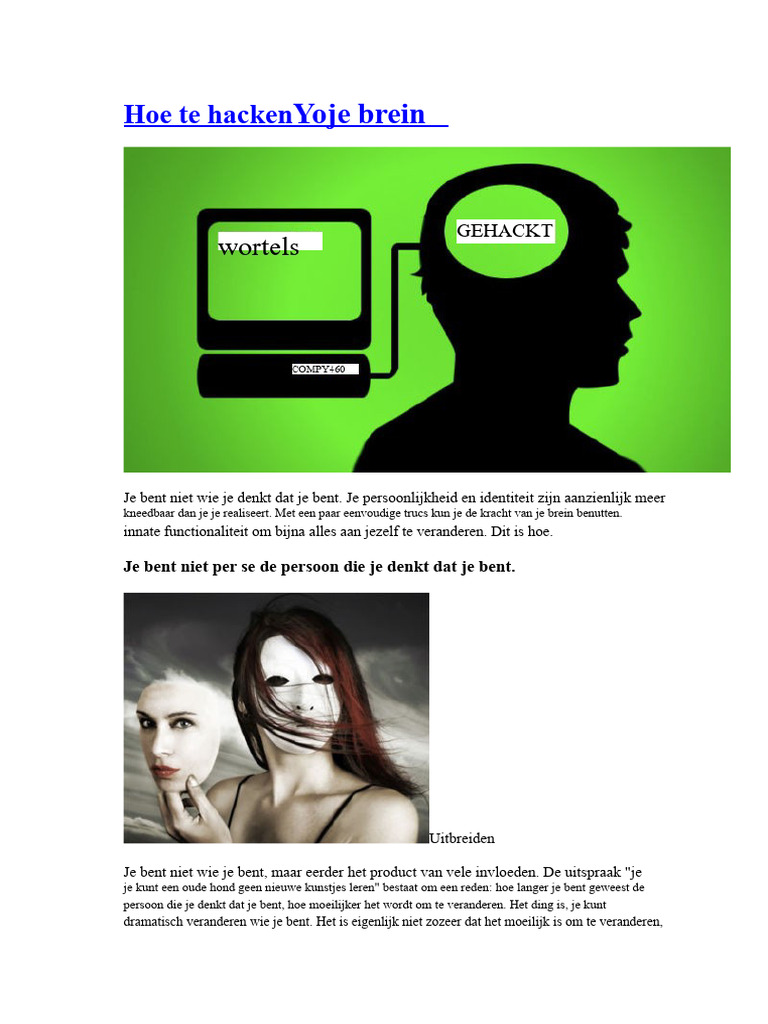 Hoe Je Je Brein Kunt Hacken | PDF