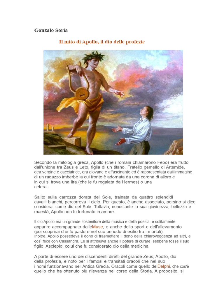 Il Mito Di Apollo | PDF