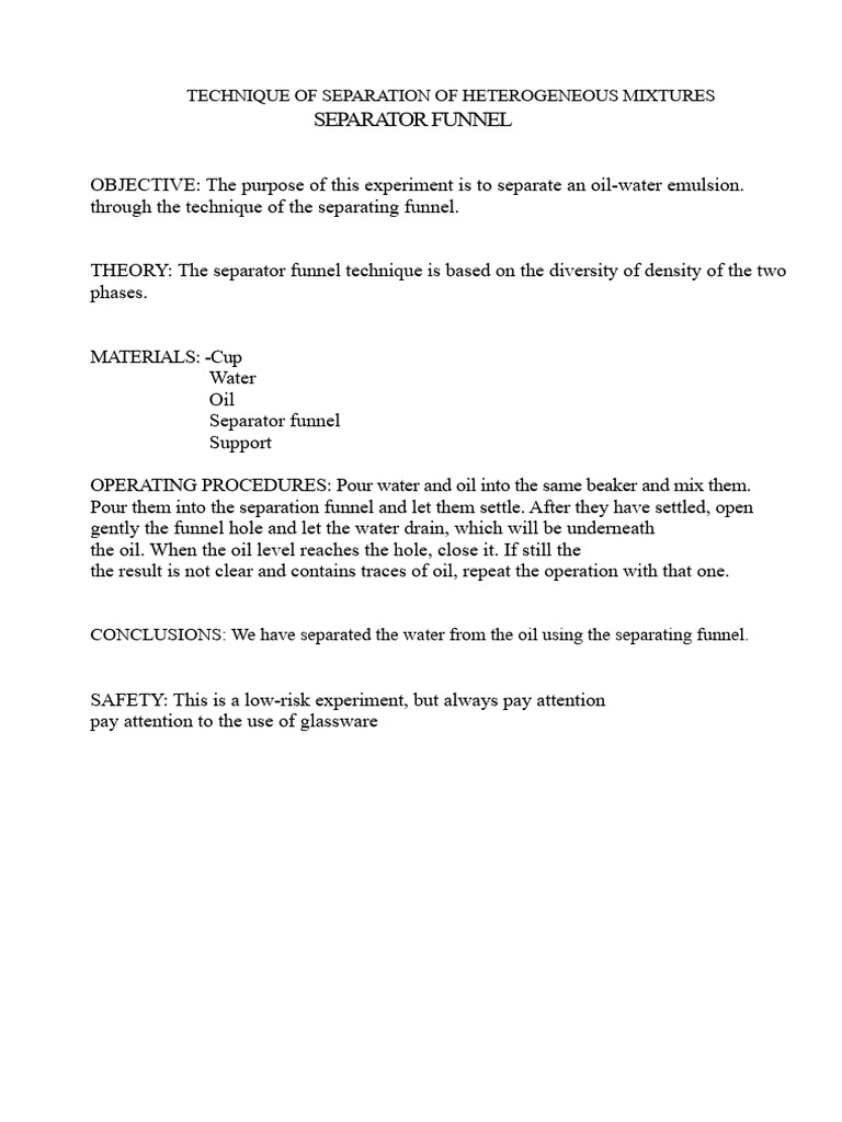 Separator Funnel Report | PDF