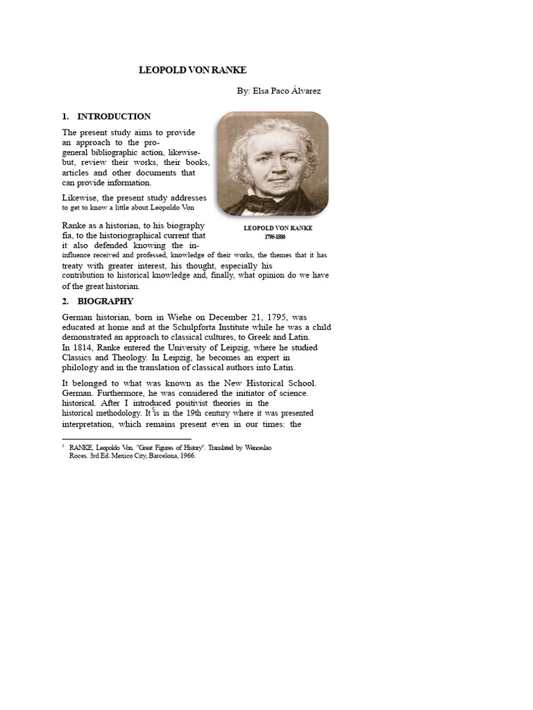 Ranke's Positivism in Historical Methodology | PDF | Positivism | Historian