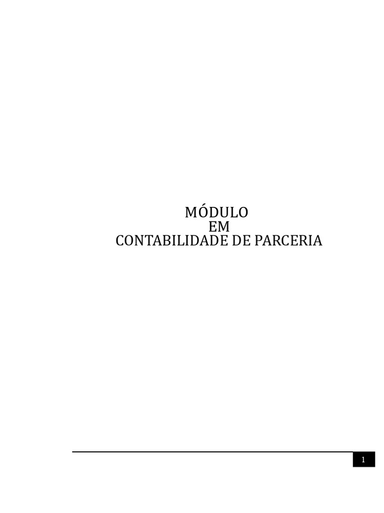 Módulo. Contabilidade de Parcerias | PDF | Contabilidade | Business