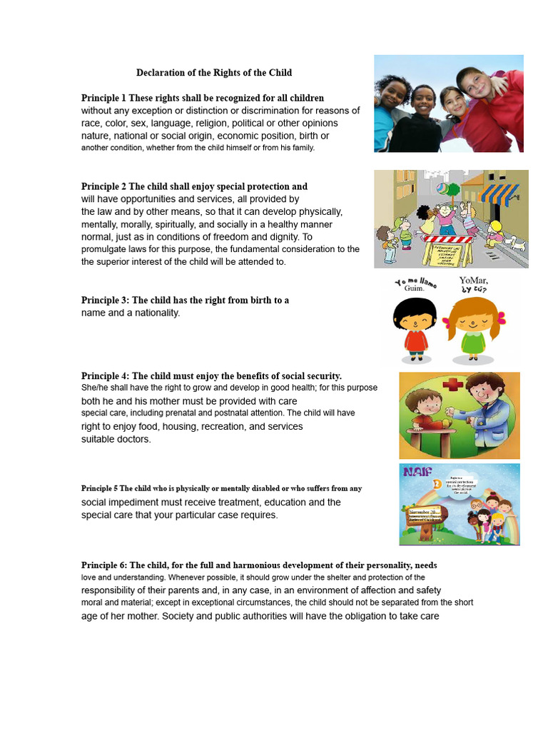 Rights of the Child Declaration Principles | PDF | Children's Rights ...