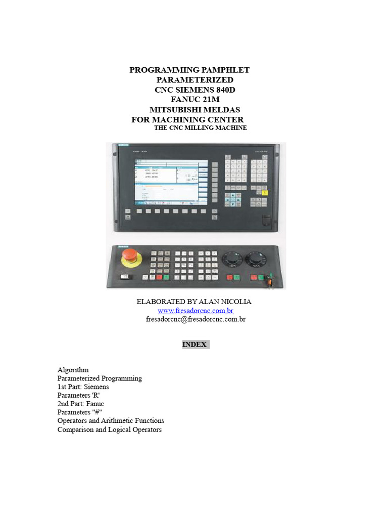 Parameterized Manual CNC Siemens 840d Fanuc 21m Mitsubishi Meldas - PDF ...