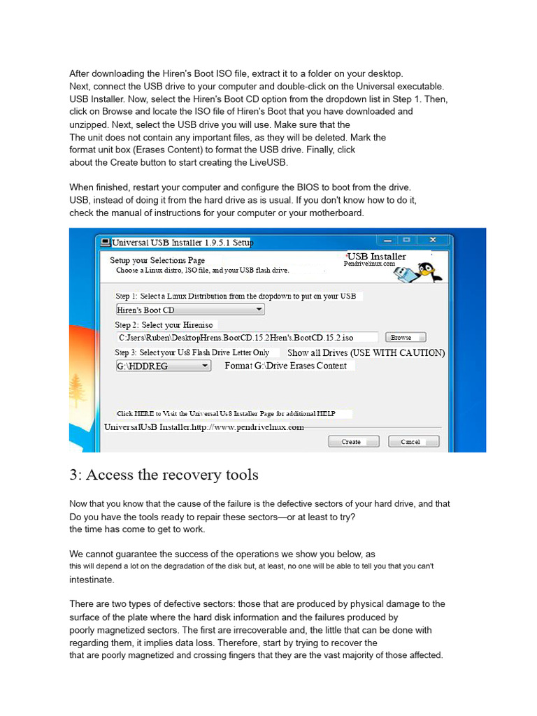 Create Hiren's Boot LiveUSB Guide | PDF | Hard Disk Drive | Booting