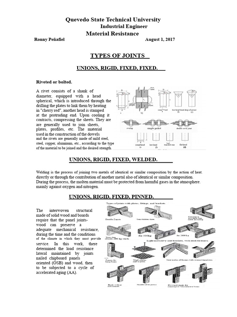 Types of Mechanical Joints Explained | PDF | Rivet | Machines