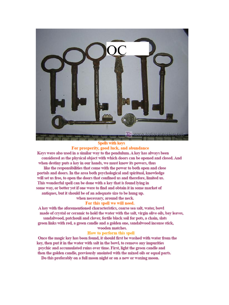 Spells With Keys | PDF | Amulet