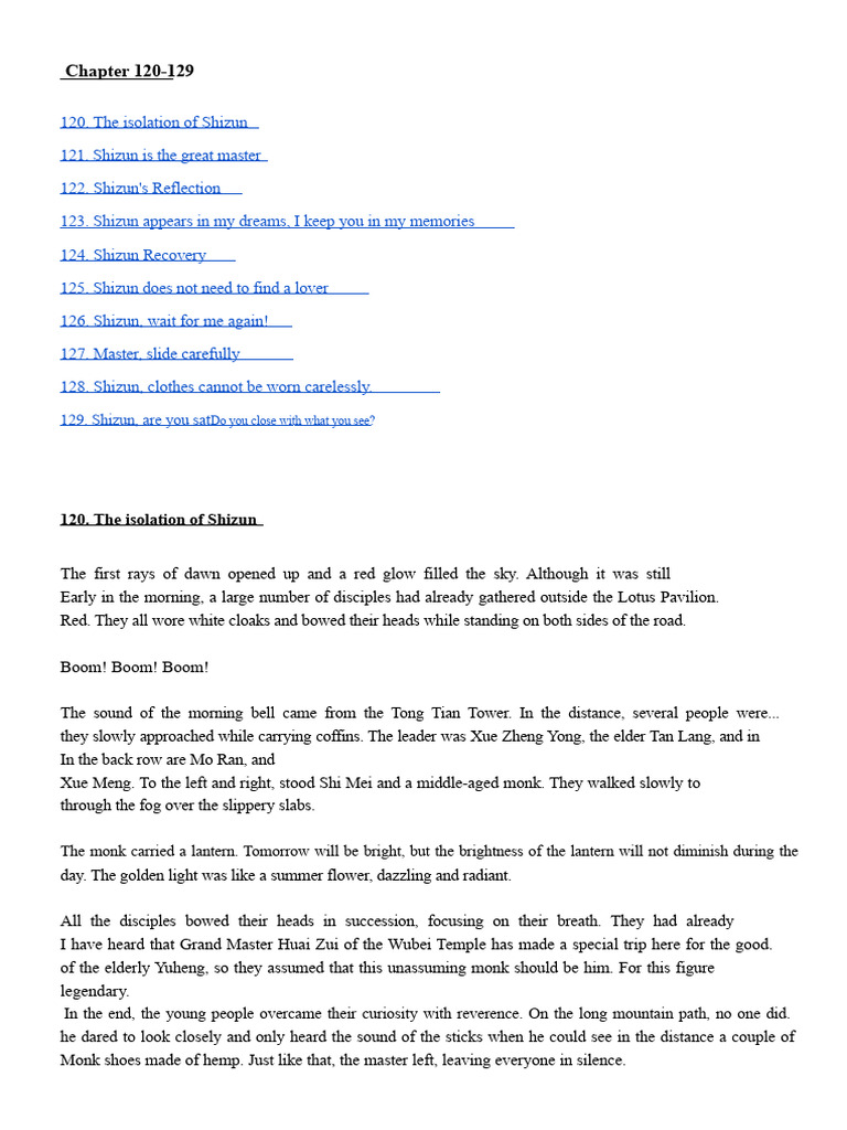 Shizun's Isolation and Recovery Journey | PDF