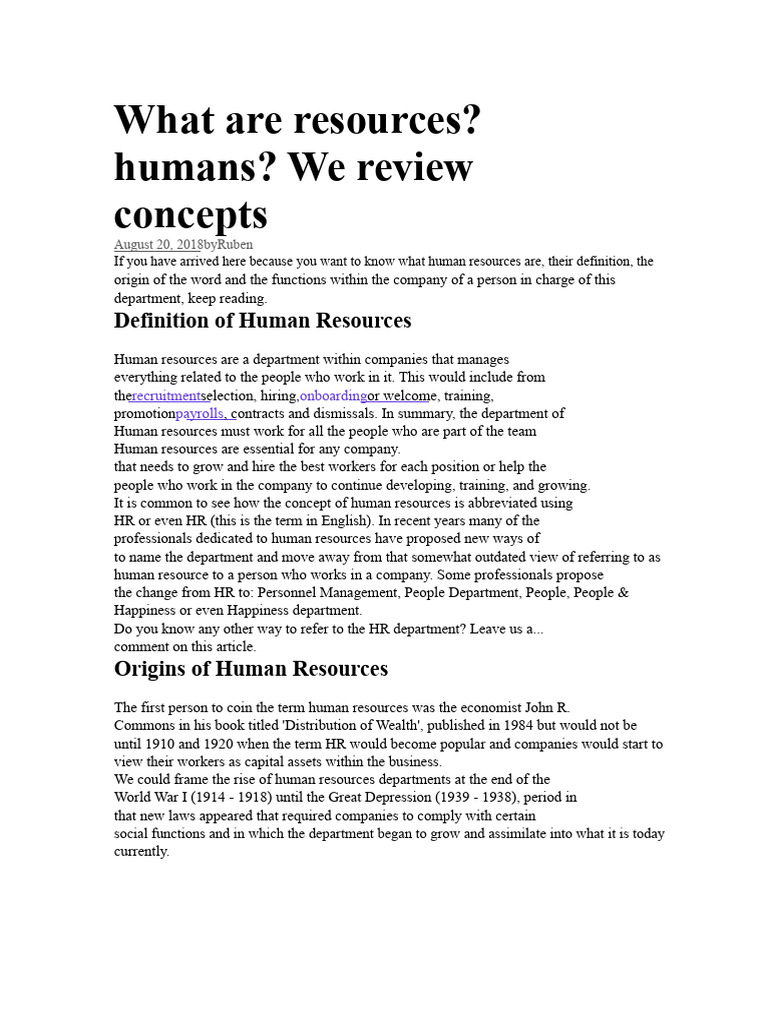 Human Resources | PDF | Human Resources | Human Resource Management