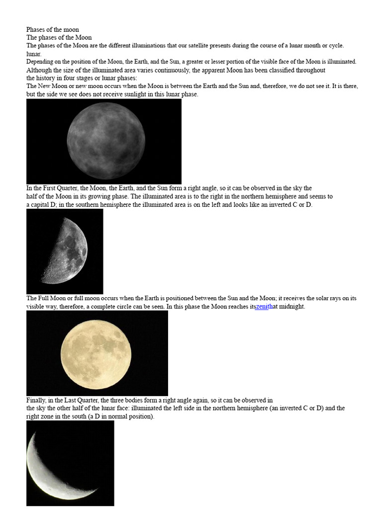 Understanding Moon Phases Explained | PDF