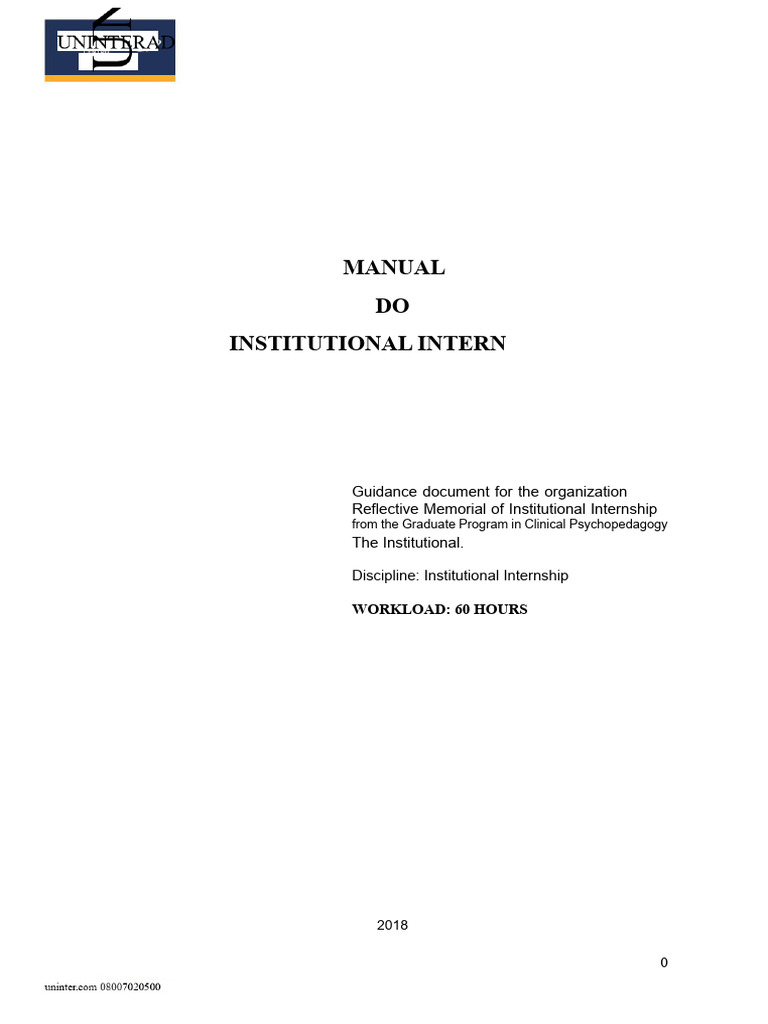 Institutional Internship Manual for Psychopedagogy | PDF | Curriculum ...