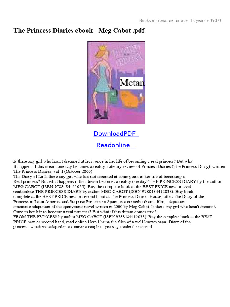 The Princess Diaries by Meg Cabot | PDF