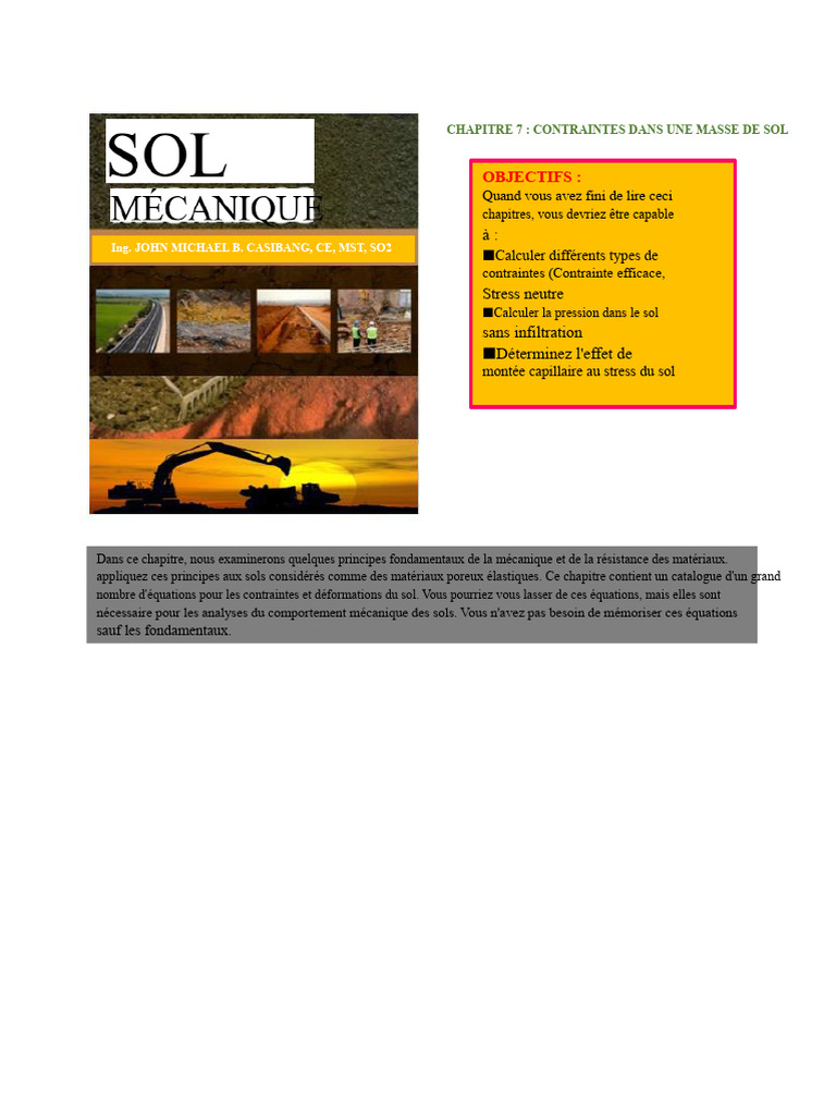 Contraintes dans les sols : Analyse et calculs | PDF | Élasticité ...