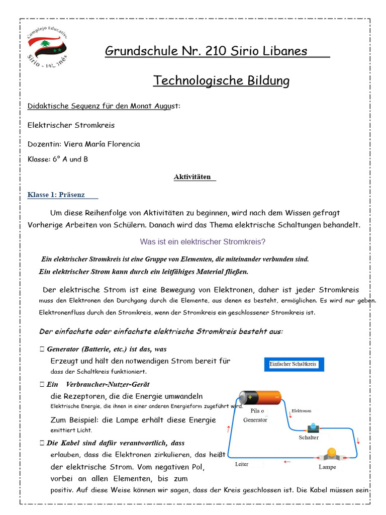 Ed. Tec. Didaktische Sequenz | PDF