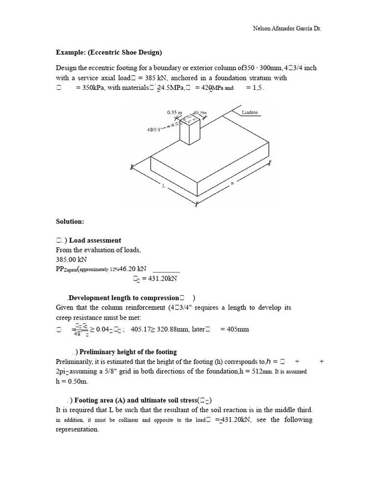 Eccentric Footing Design Analysis | PDF | Beam (Structure) | Column
