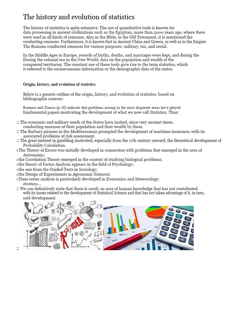The History and Evolution of Statistics | PDF | Statistics | Census