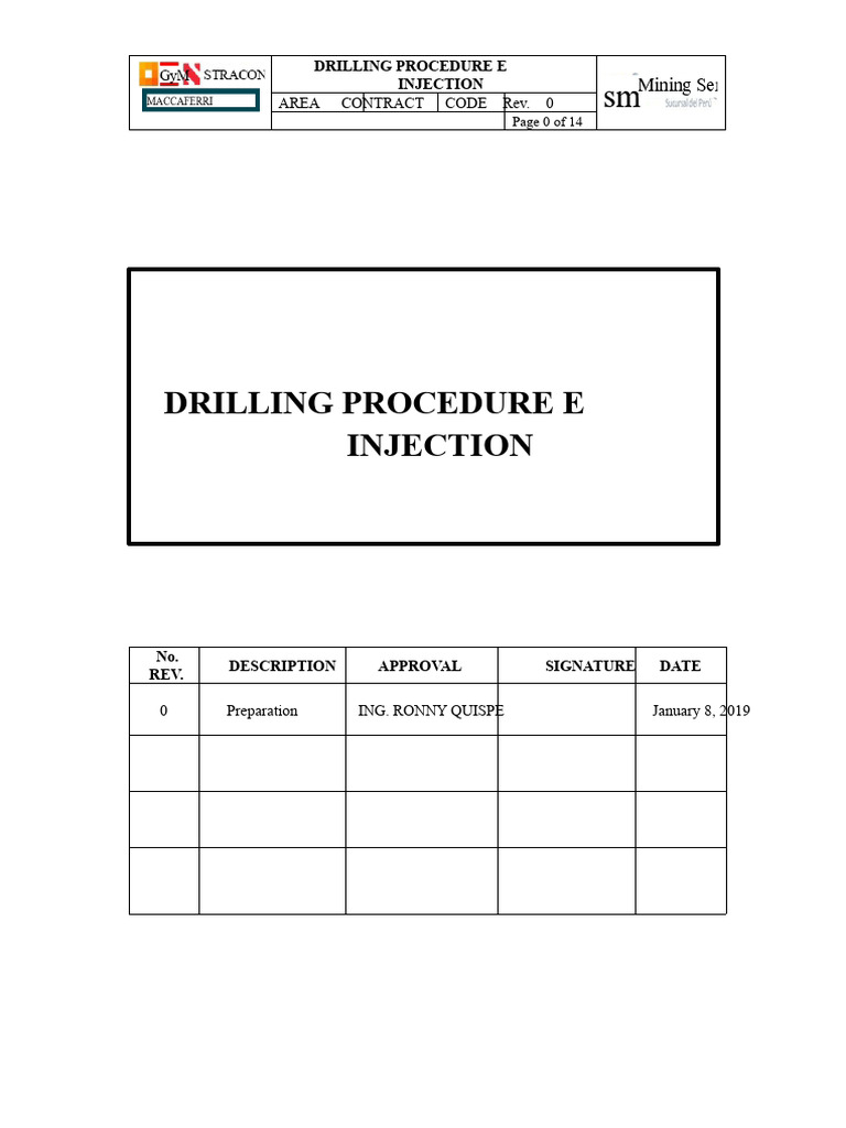 Drilling and Injection Procedure MACCON | PDF | Safety | Oil Well