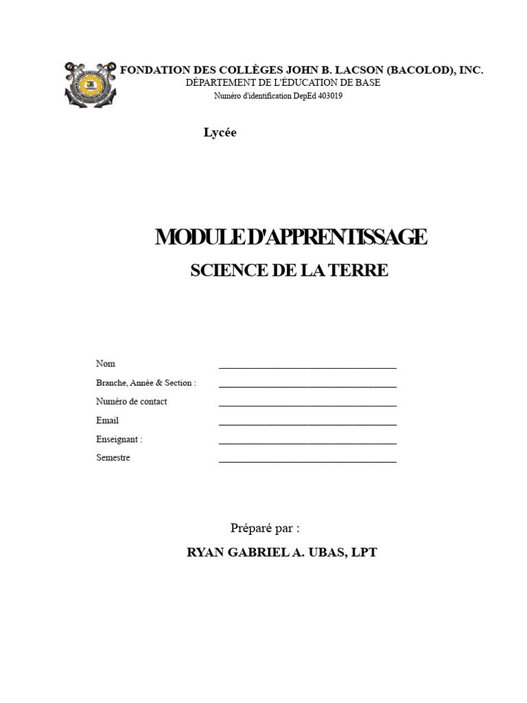 Introduction à la science de la Terre | PDF | Terre | Big Bang
