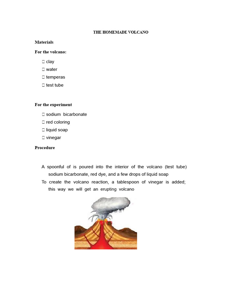 The Homemade Volcano | PDF | Volcano | Magma