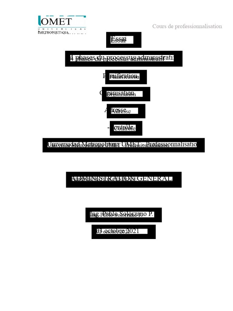 Essai - 4 Phases Du Processus Administratif | PDF | Planification ...