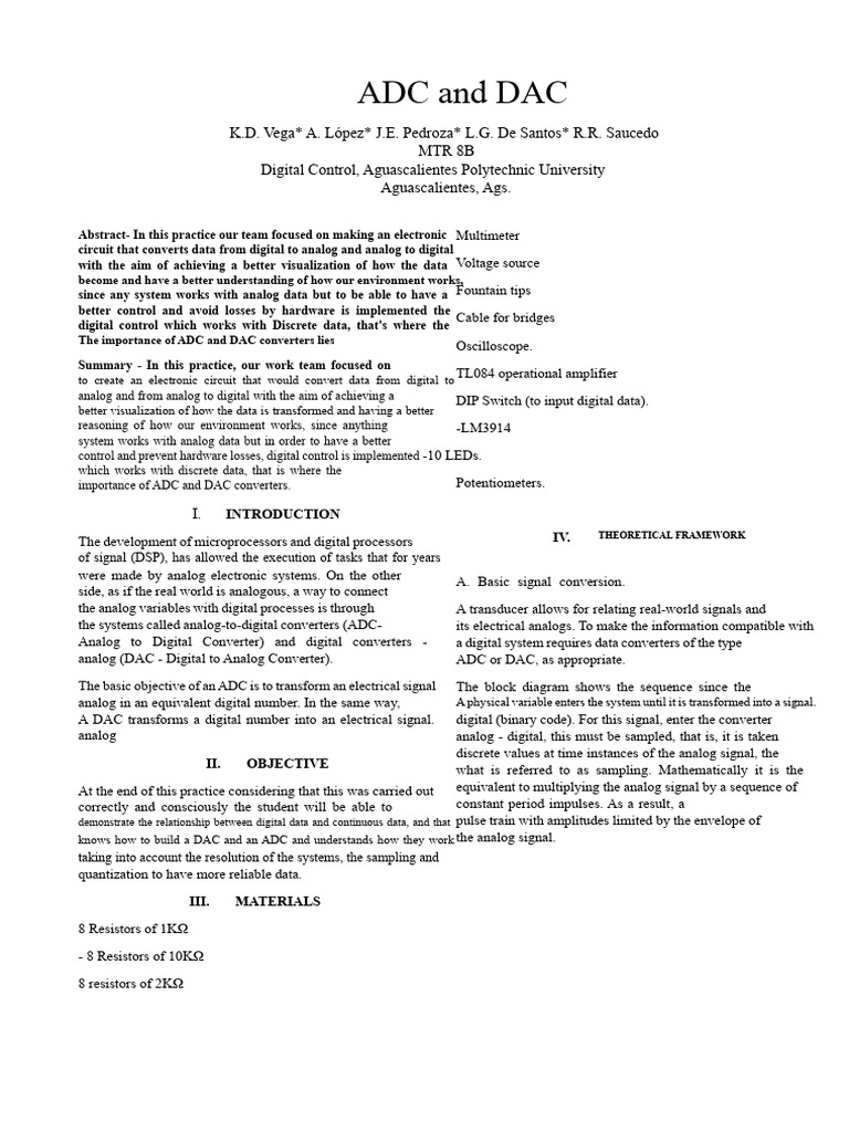 ADC and DAC | PDF | Analog To Digital Converter | Digital To Analog ...