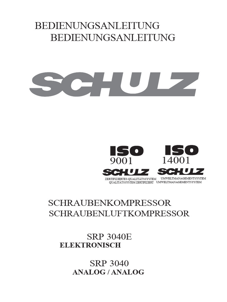 MANUAL Kompressor Shulz | PDF