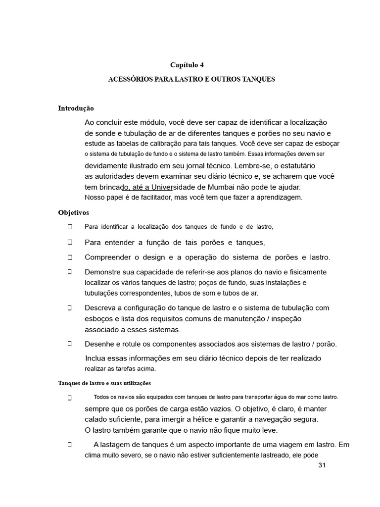 Acessórios e Sistemas de Lastro em Navios | PDF | Bomba | Casco ...