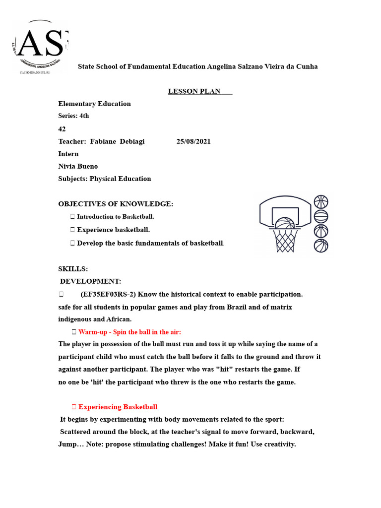 Physical Education Lesson Plan | PDF | Sports | Ball Games