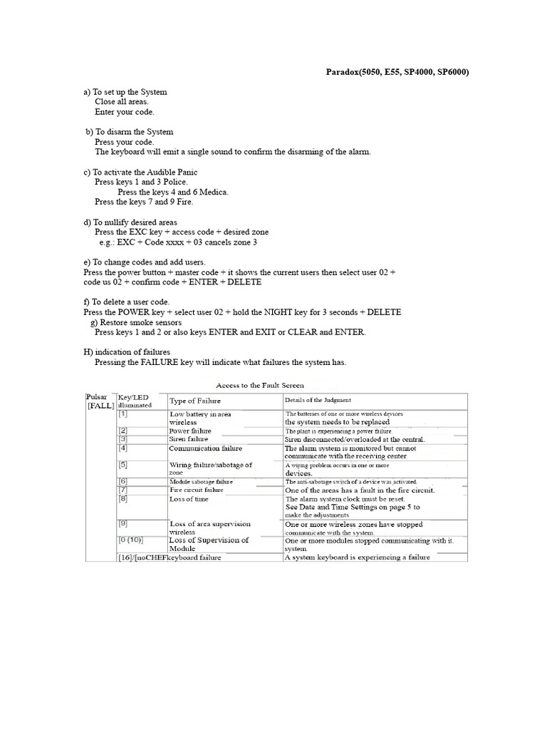 Paradox Alarm System Setup Guide | PDF
