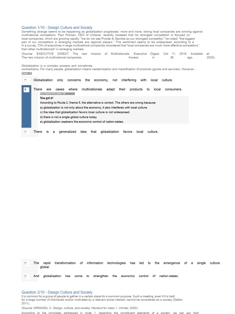 Question To Rio | PDF | Globalization | Multiculturalism