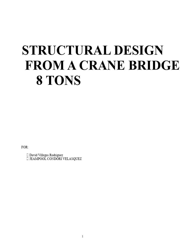Structural Design of An 8 Ton Gantry Crane | PDF | Crane (Machine ...