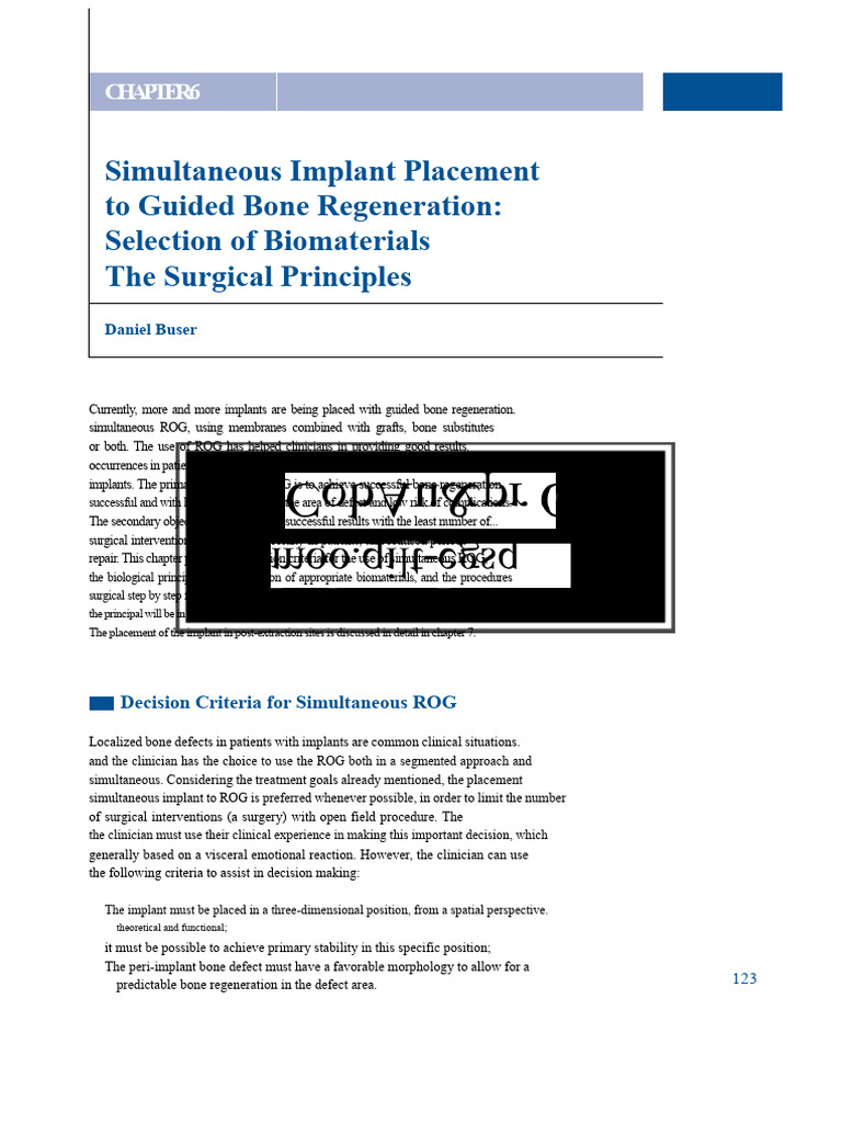 Simultaneous ROG in Implantology | PDF | Dental Implant | Bone